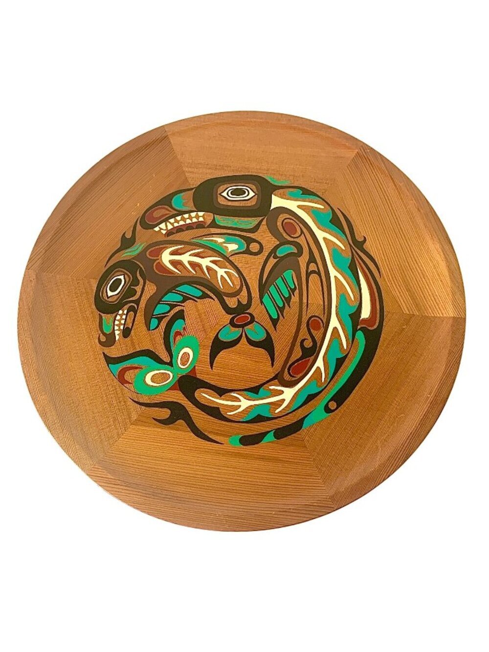 Canadian Indigenous Art Charger Plate Native American Western Red Cedar Wall Han